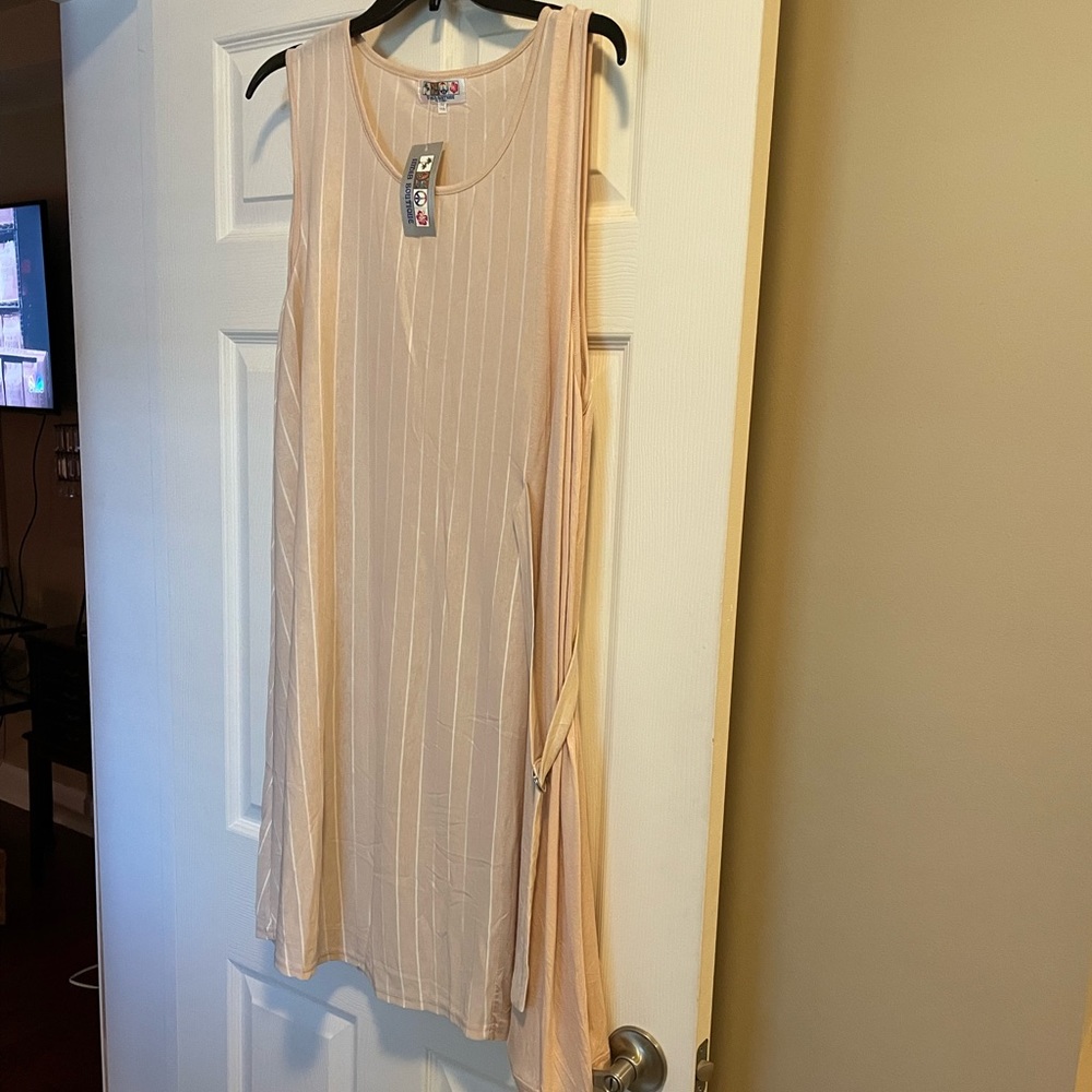 NWTS INDIA BOUTIQUE ONE SIZE light cream/white stripe